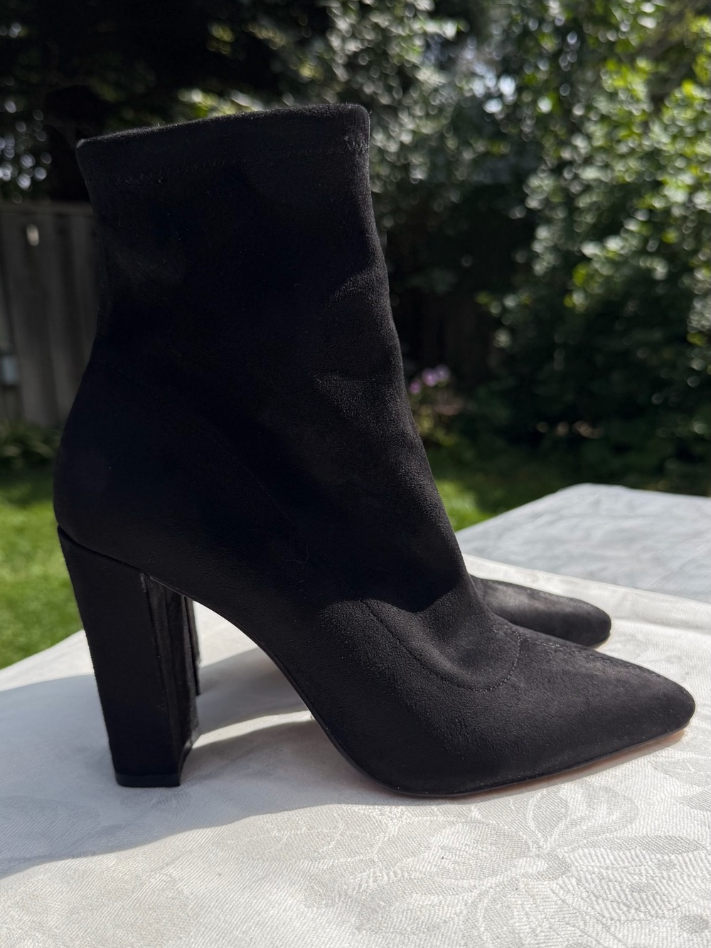 ALDO Black Faux‑Suede Ankle Boots – Women’s 7.5 (Runs Small) – New